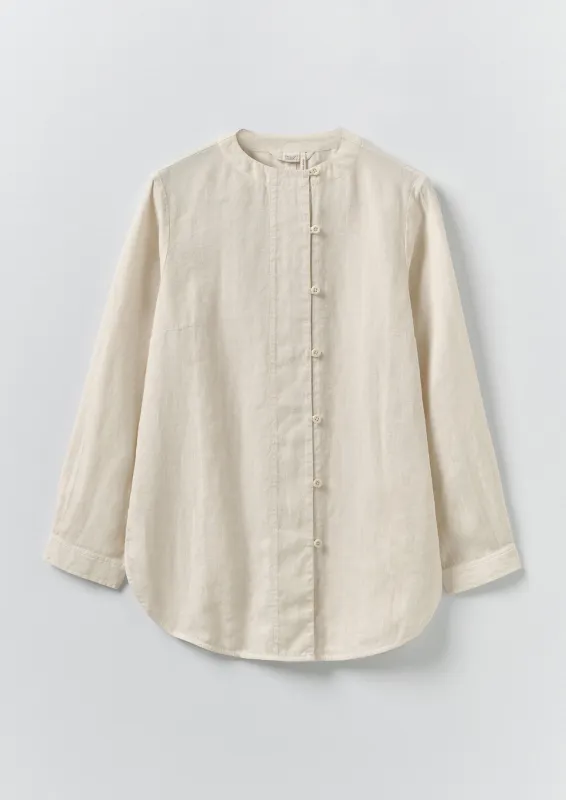 Garment Dyed Linen Chef Shirt | Oat sold by TOAST