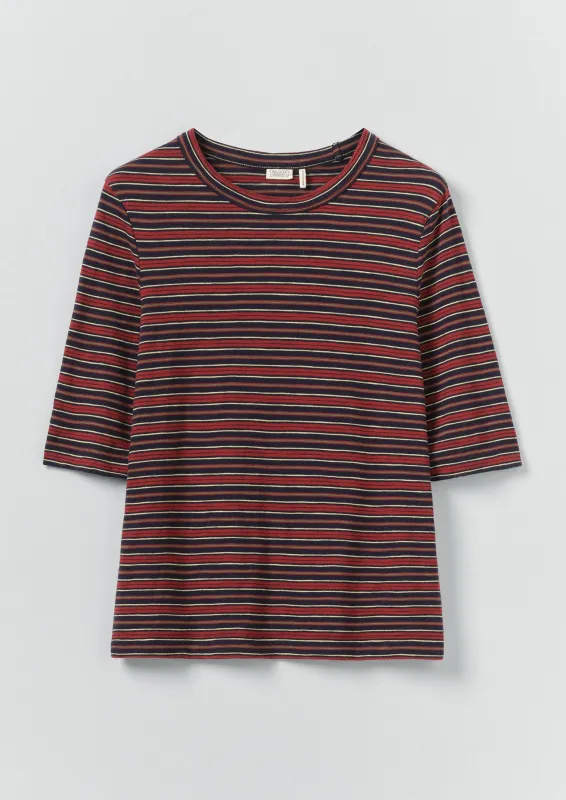 Cleo Stripe Cotton Tee | Provencal Blue/Multi sold by TOAST