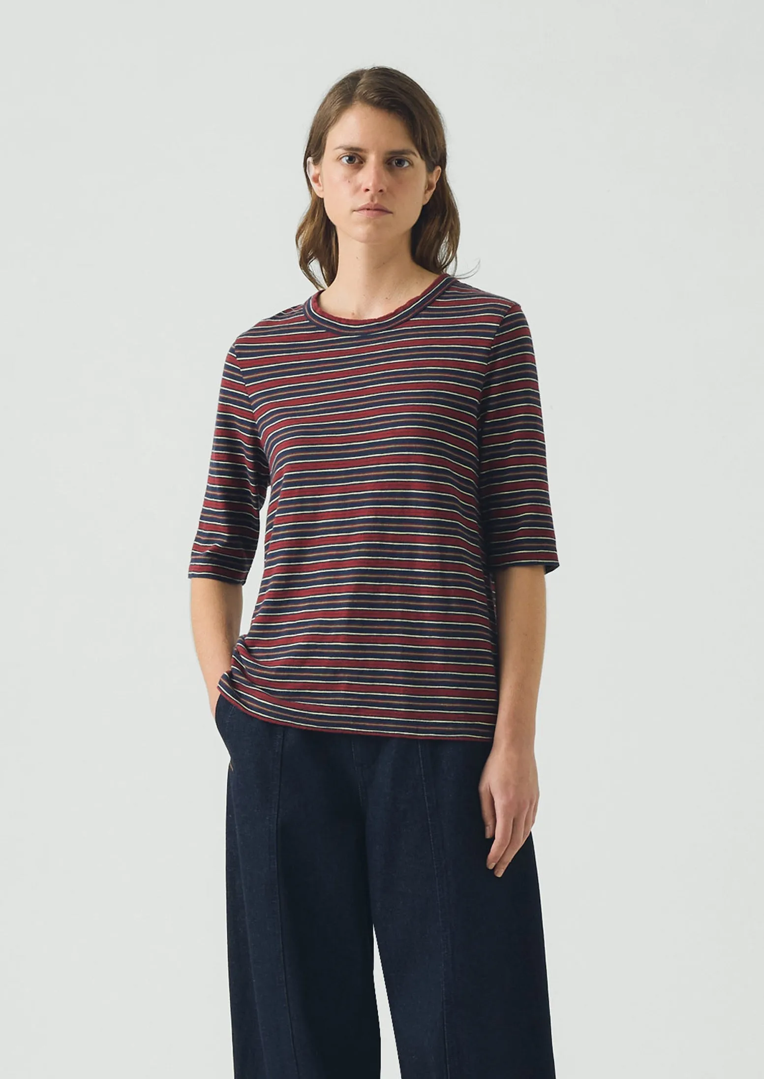 Cleo Stripe Cotton Tee | Provencal Blue/Multi sold by TOAST product image thumbnail 2