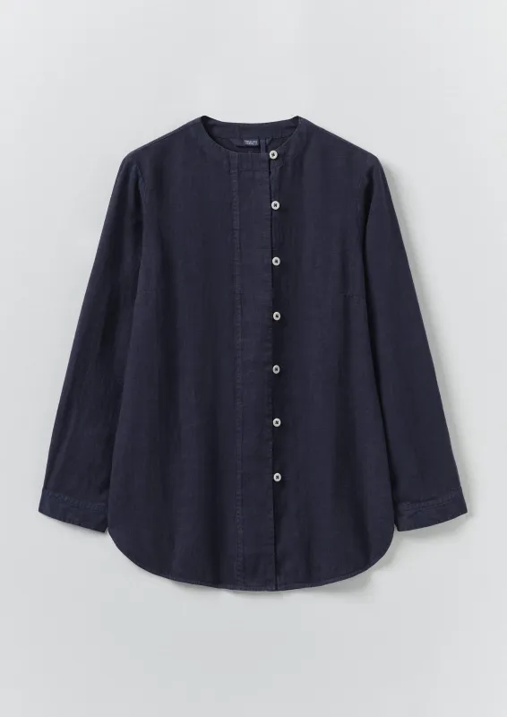 Garment Dyed Linen Chef Shirt | Blueberry sold by TOAST