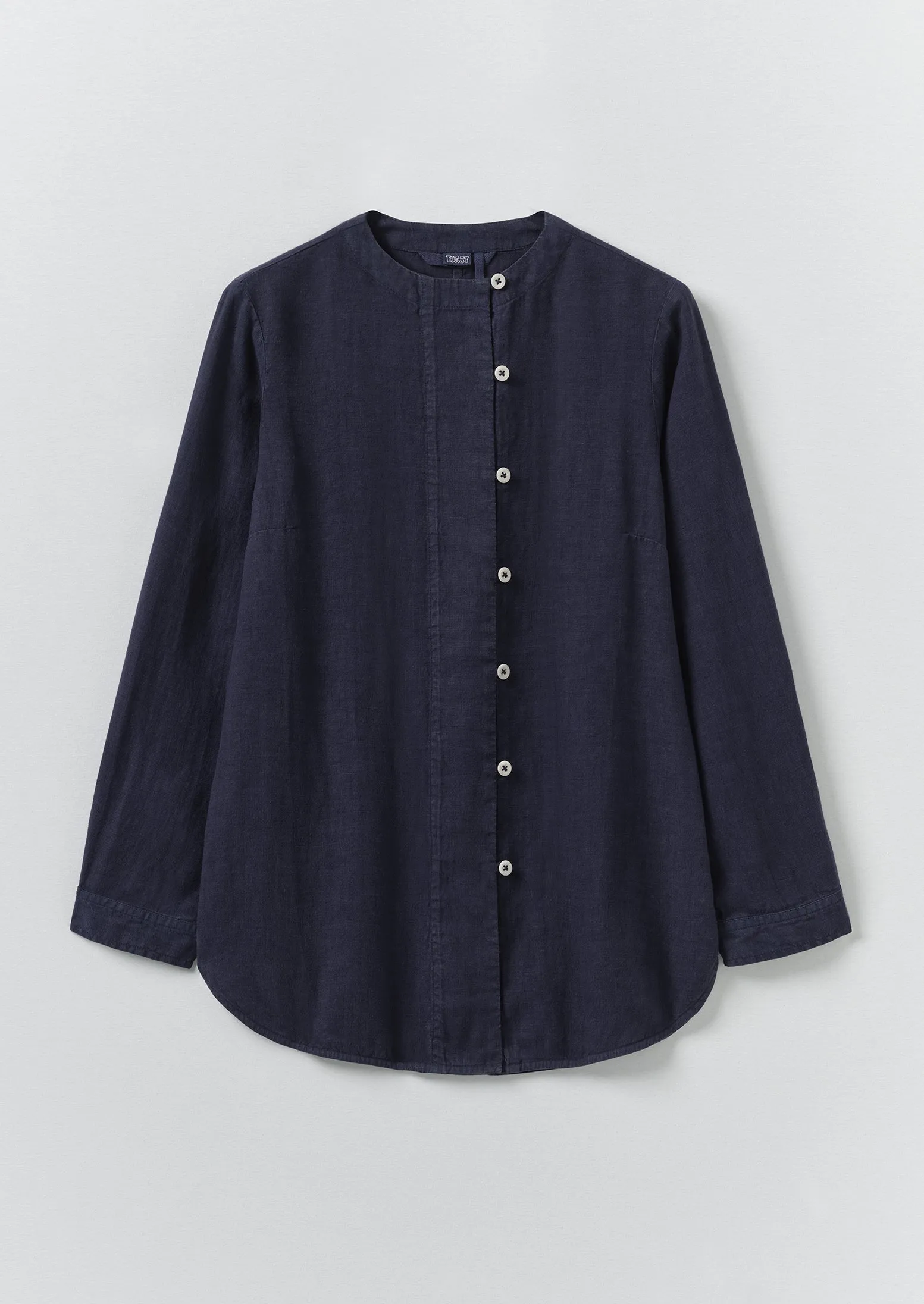 Garment Dyed Linen Chef Shirt | Blueberry sold by TOAST