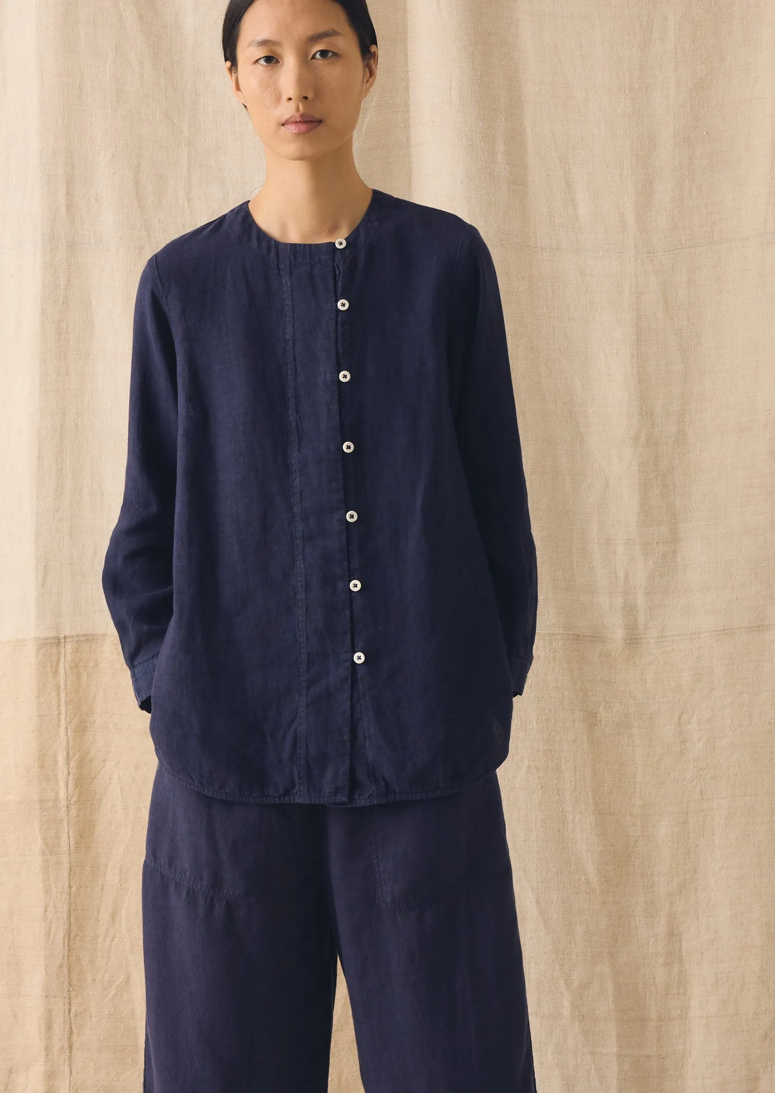 Garment Dyed Linen Chef Shirt | Blueberry sold by TOAST product image thumbnail 2