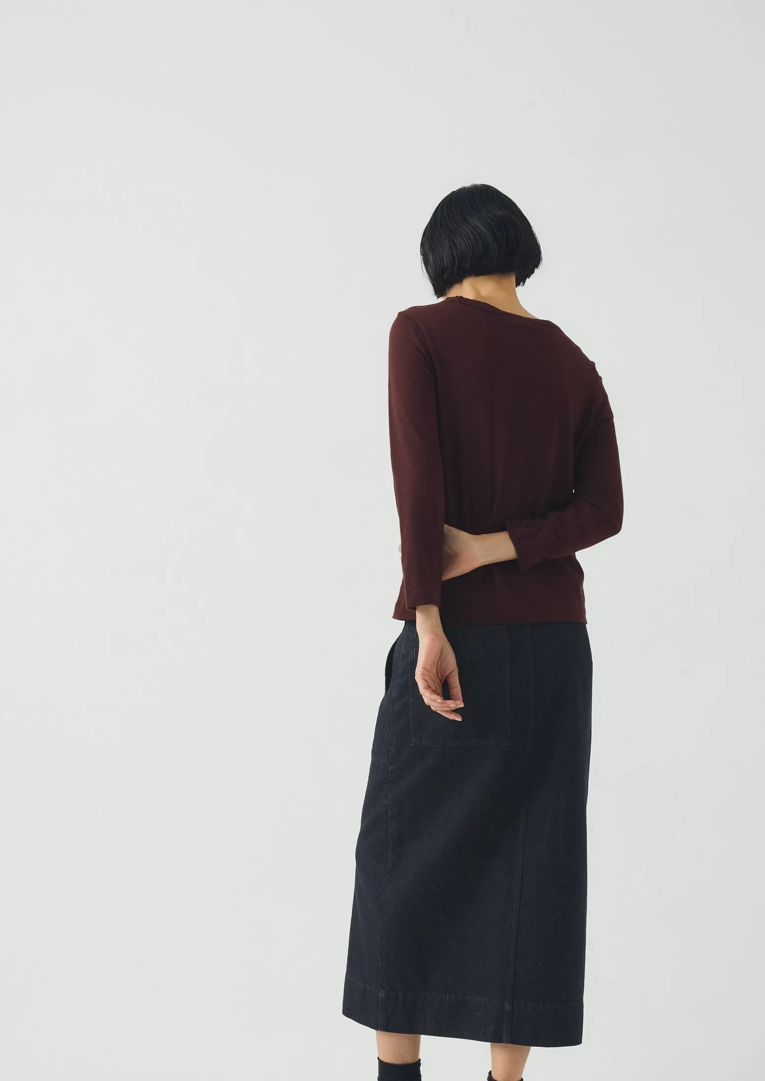 Lia Cotton Boat Neck Tee | Beetroot sold by TOAST product image thumbnail 3