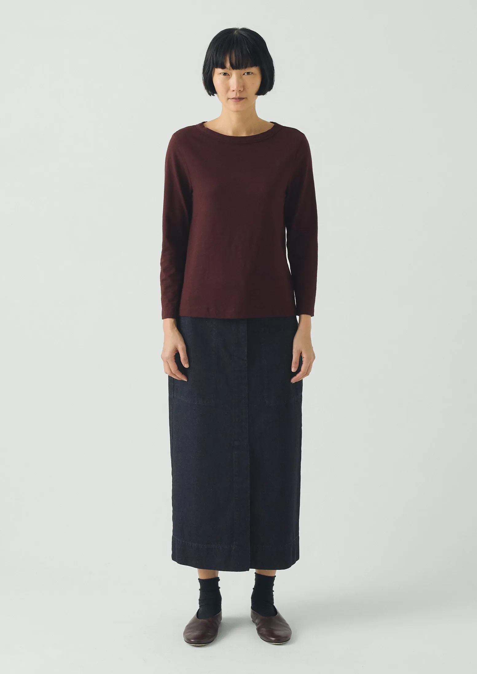 Lia Cotton Boat Neck Tee | Beetroot sold by TOAST product image thumbnail 4