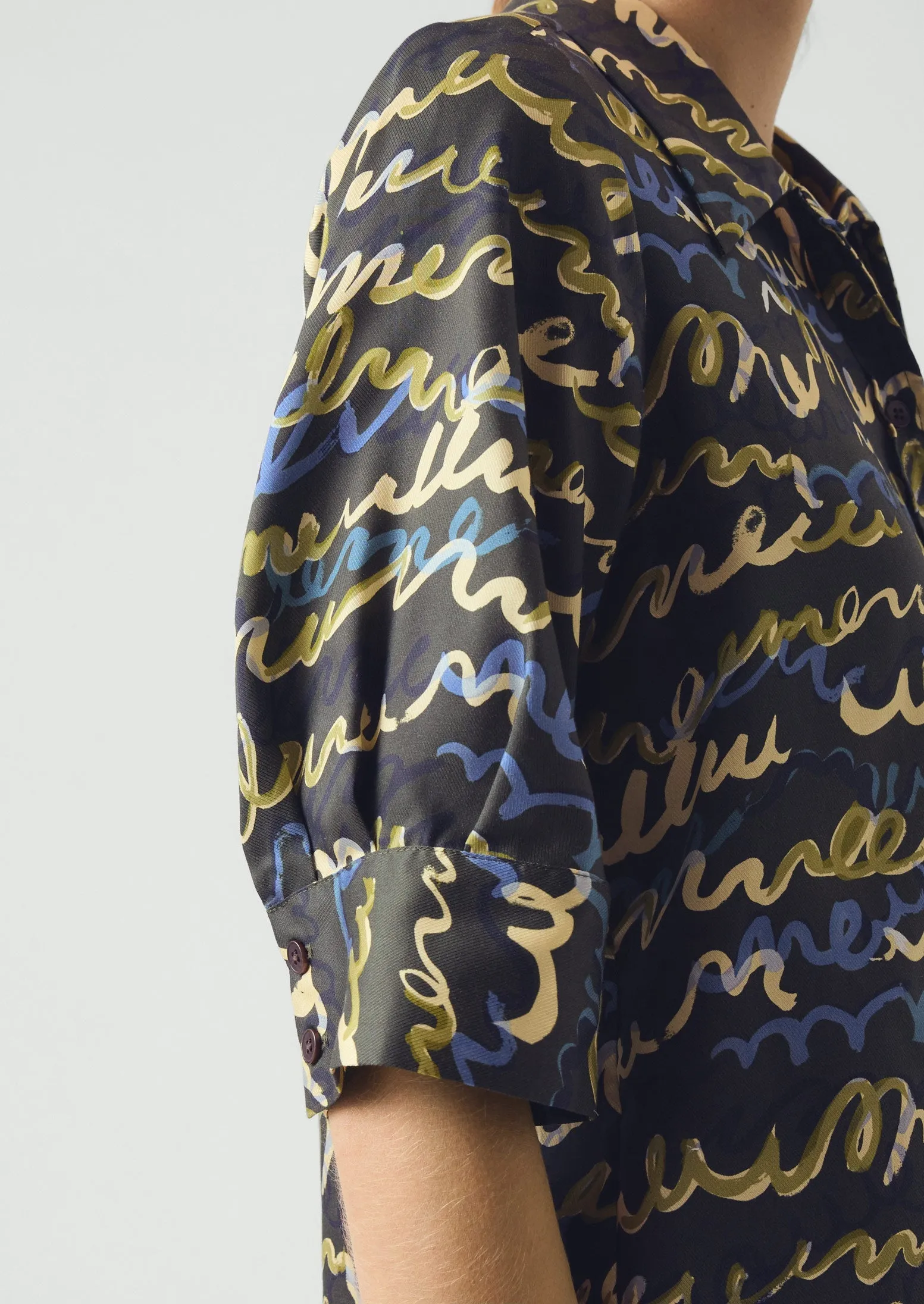 Gia Script Print Shirt | Avocado Rind sold by TOAST product image thumbnail 3