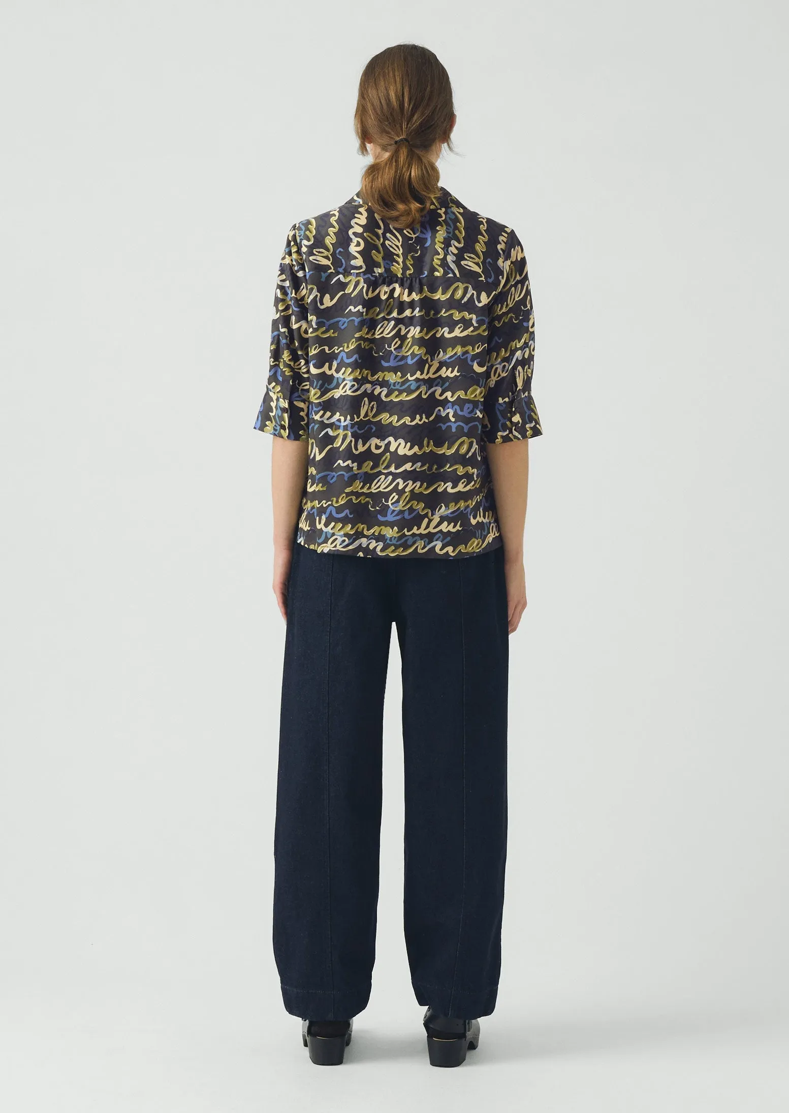 Gia Script Print Shirt | Avocado Rind sold by TOAST product image thumbnail 4