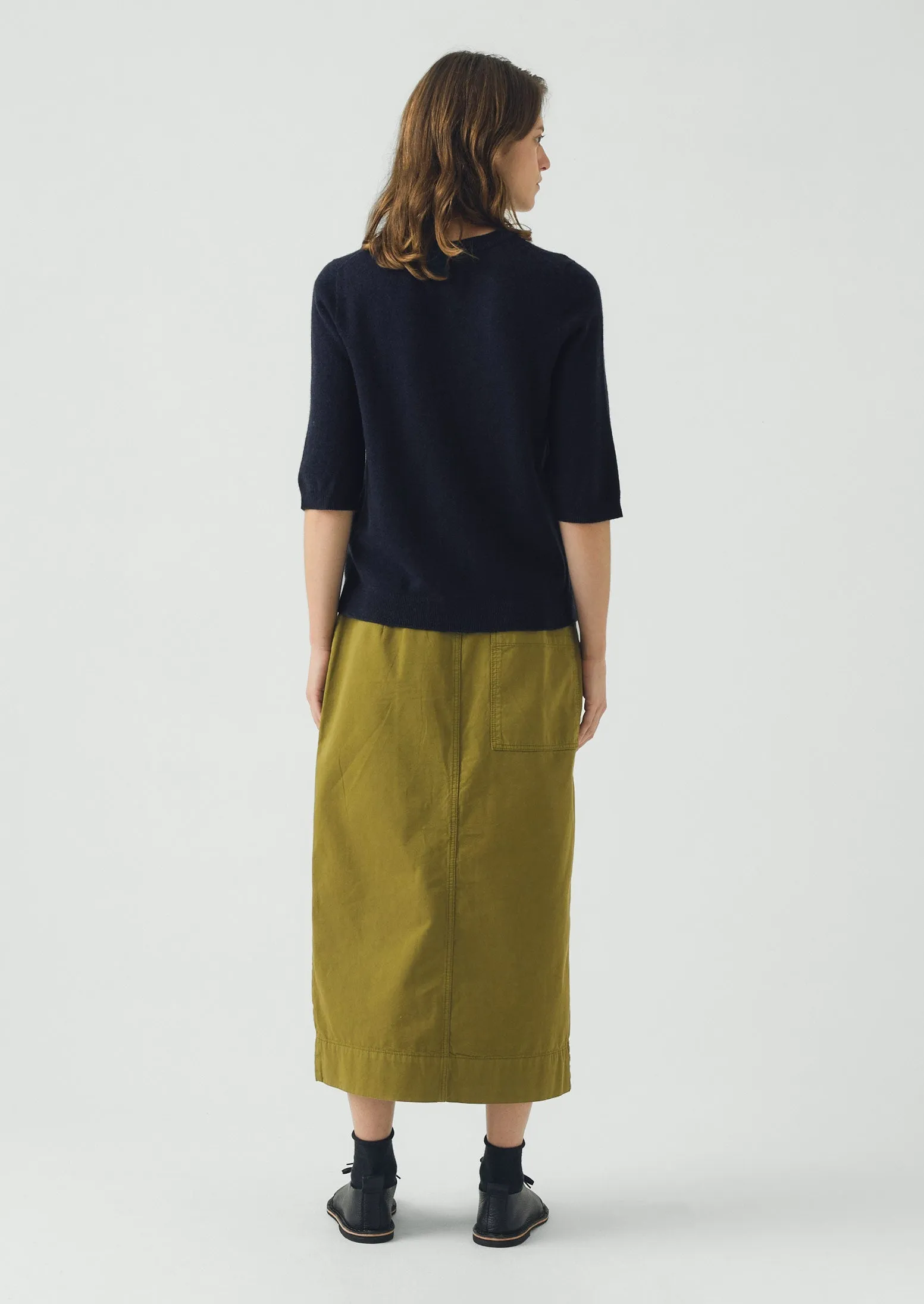 Wool Cashmere Half Sleeve Sweater | Darkest Navy sold by TOAST product image thumbnail 3