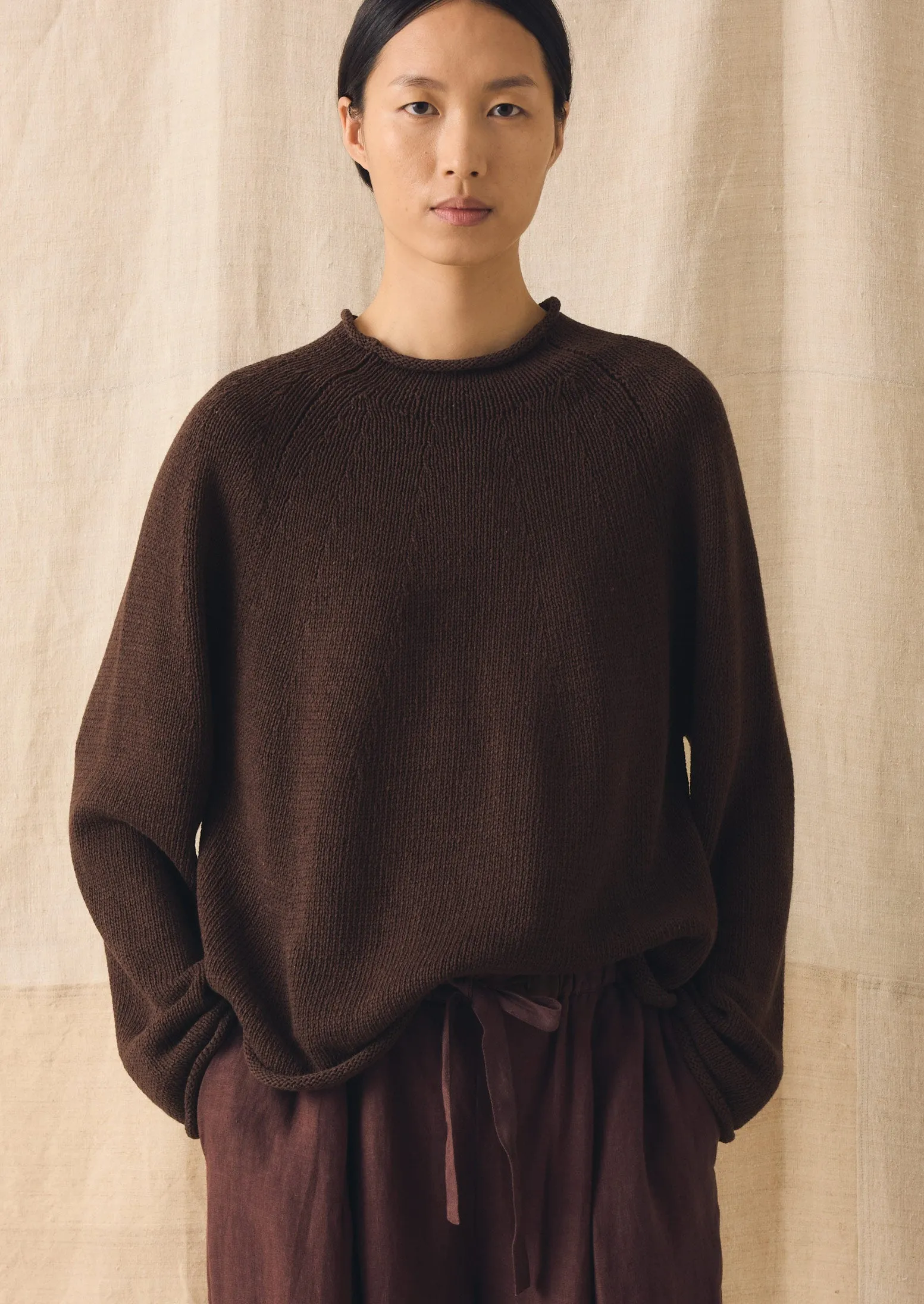 Cotton Linen Easy Sweater | Bitter Chocolate sold by TOAST product image thumbnail 2