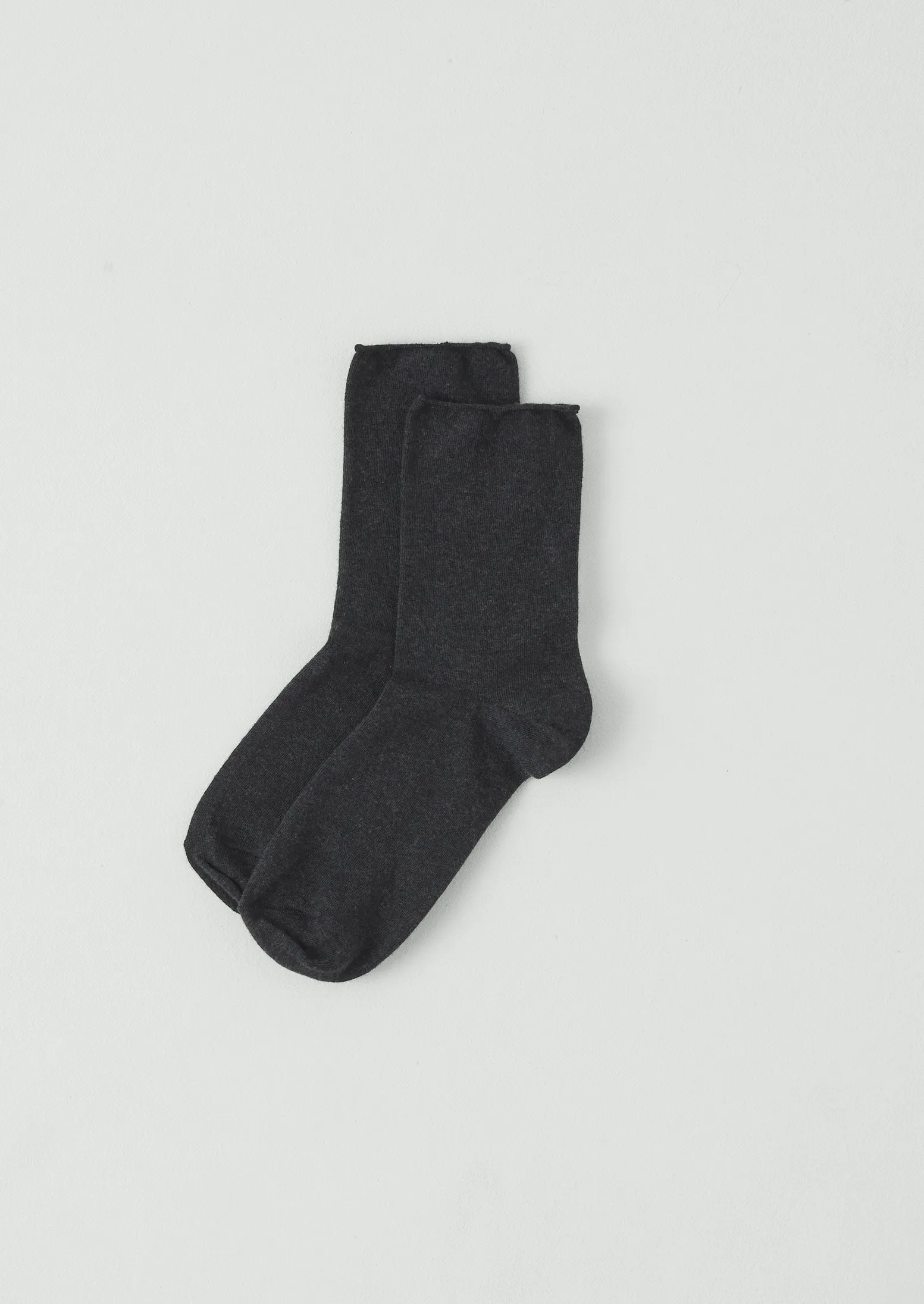 Fine Cotton Cashmere Socks | Charcoal Melange sold by TOAST