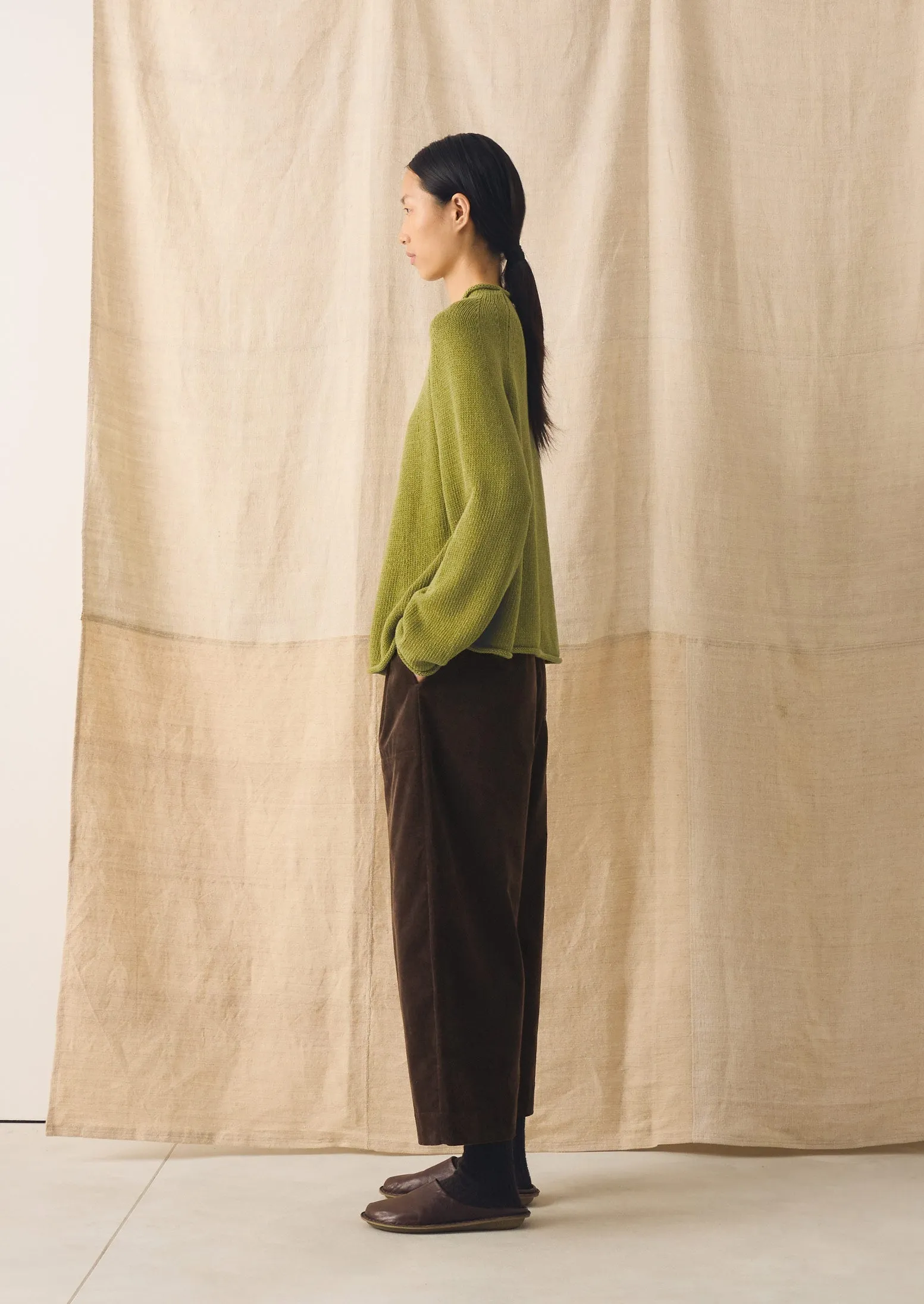 Organic Cotton Linen Easy Sweater | Olivine sold by TOAST product image thumbnail 4