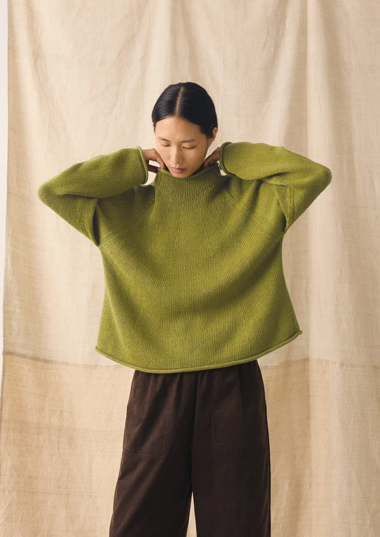 Organic Cotton Linen Easy Sweater | Olivine sold by TOAST product image thumbnail 2