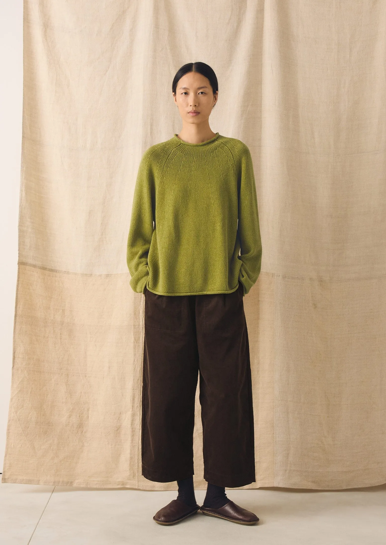 Organic Cotton Linen Easy Sweater | Olivine sold by TOAST product image thumbnail 3