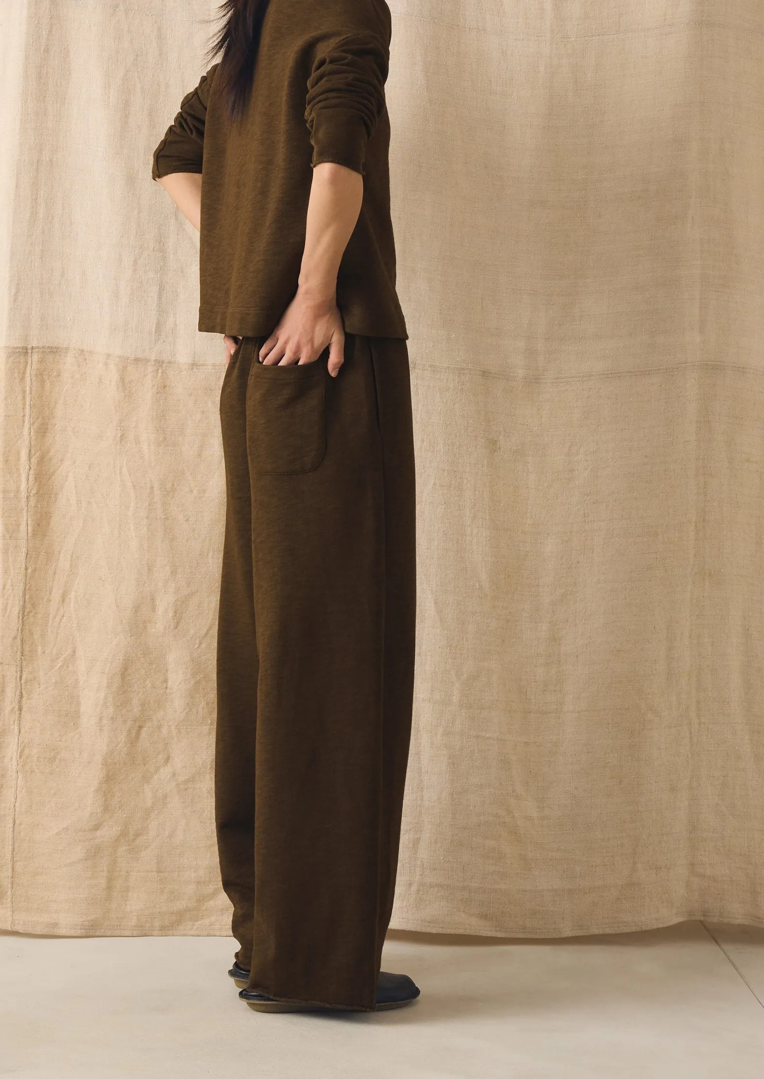 Full Length Loopback Jersey Trousers | Dark Olive sold by TOAST product image thumbnail 3