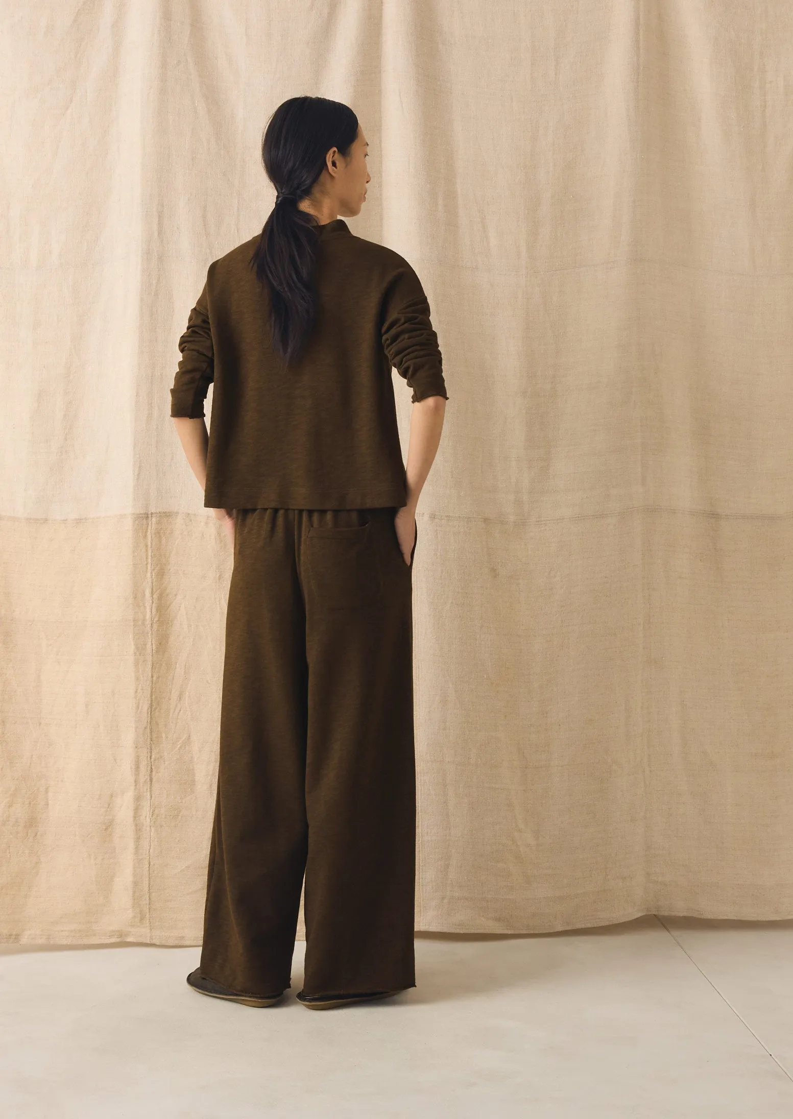 Full Length Loopback Jersey Trousers | Dark Olive sold by TOAST product image thumbnail 5
