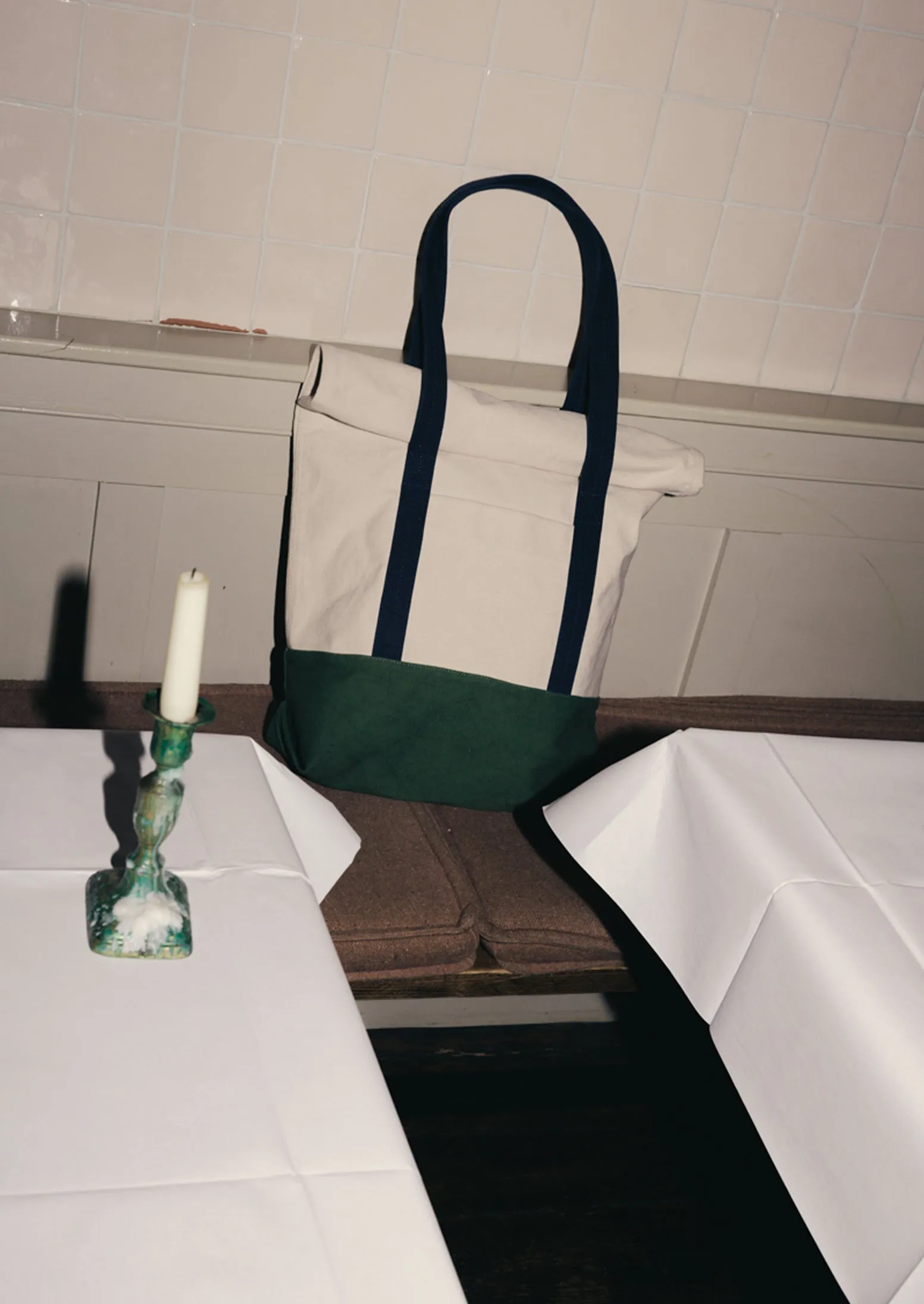 Cotton Canvas Roll Top Bag | Sea Green sold by TOAST product image thumbnail 2