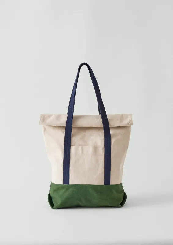 Cotton Canvas Roll Top Bag | Sea Green sold by TOAST