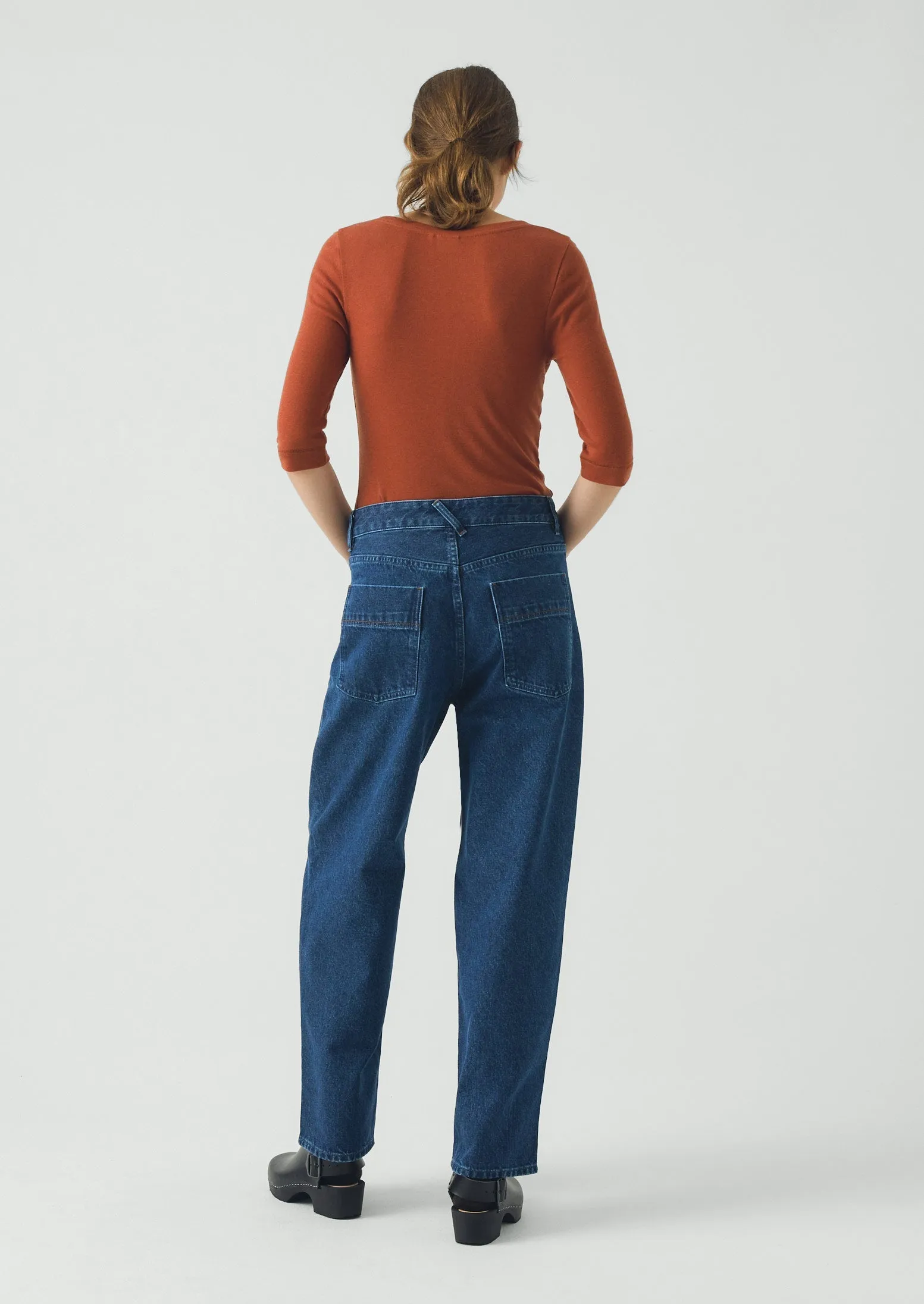 Wool Lyocell Scoop Neck Tee | Russet Brown sold by TOAST product image thumbnail 4