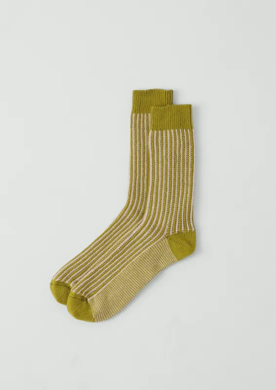 Stripe Cotton Socks | Pistachio/Almond sold by TOAST