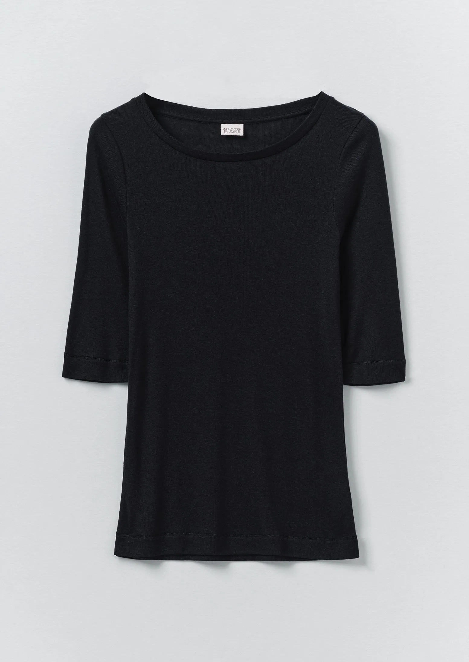 Wool Lyocell Scoop Neck Tee | Ink sold by TOAST