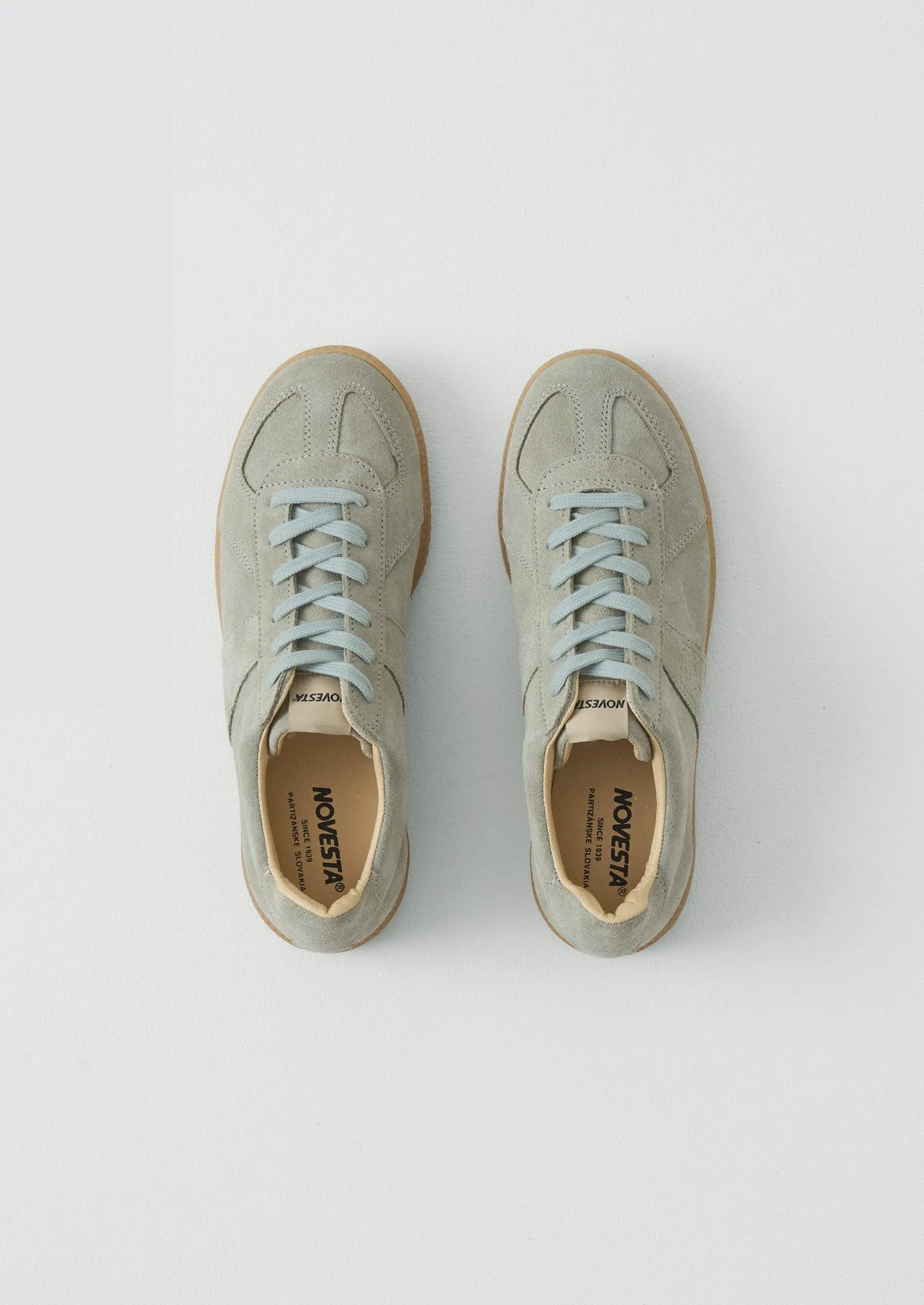 Novesta Gat Suede Trainers | Sage sold by TOAST product image thumbnail 3