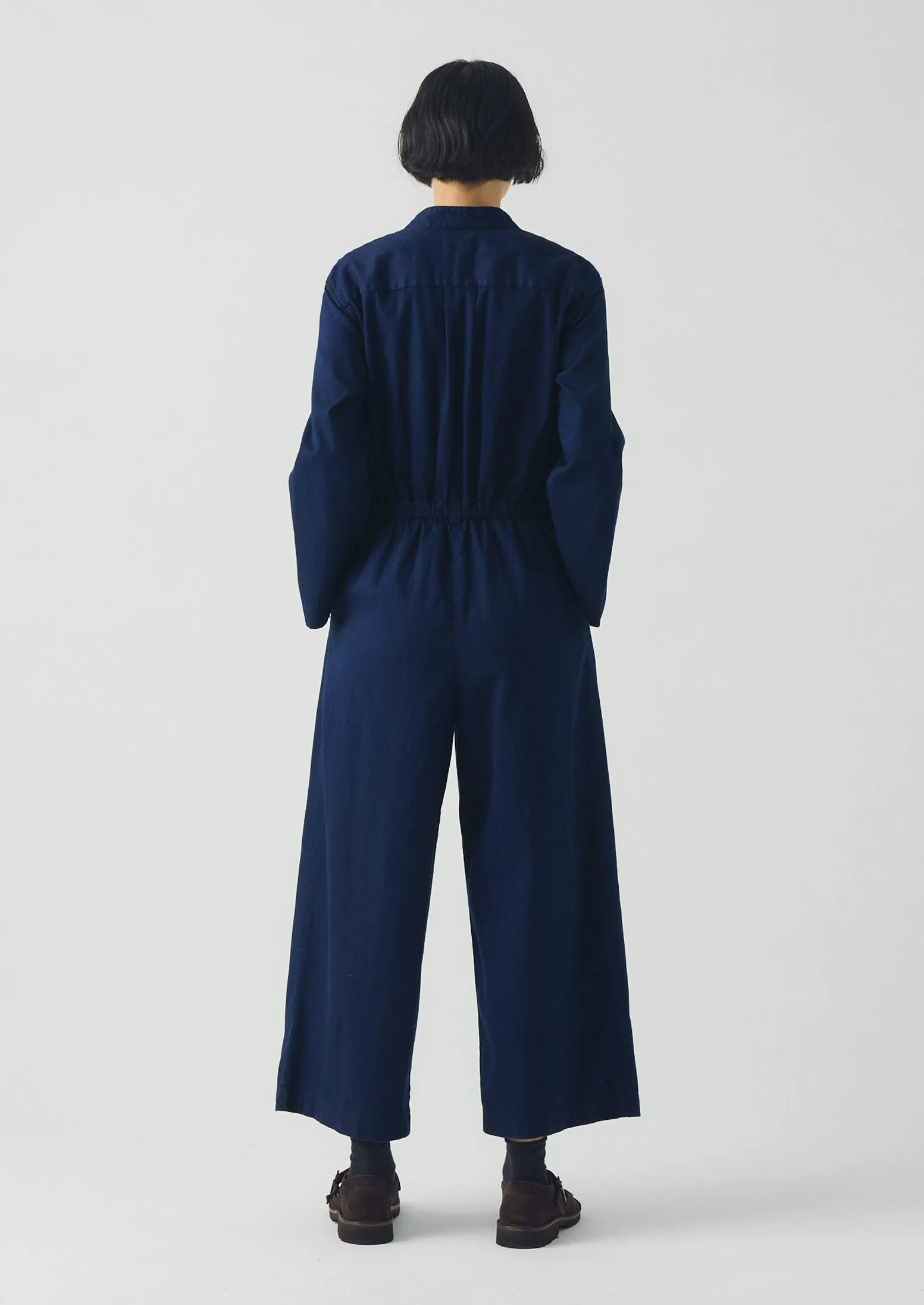 Indigo Cotton Twill Jumpsuit | Indigo sold by TOAST product image thumbnail 4