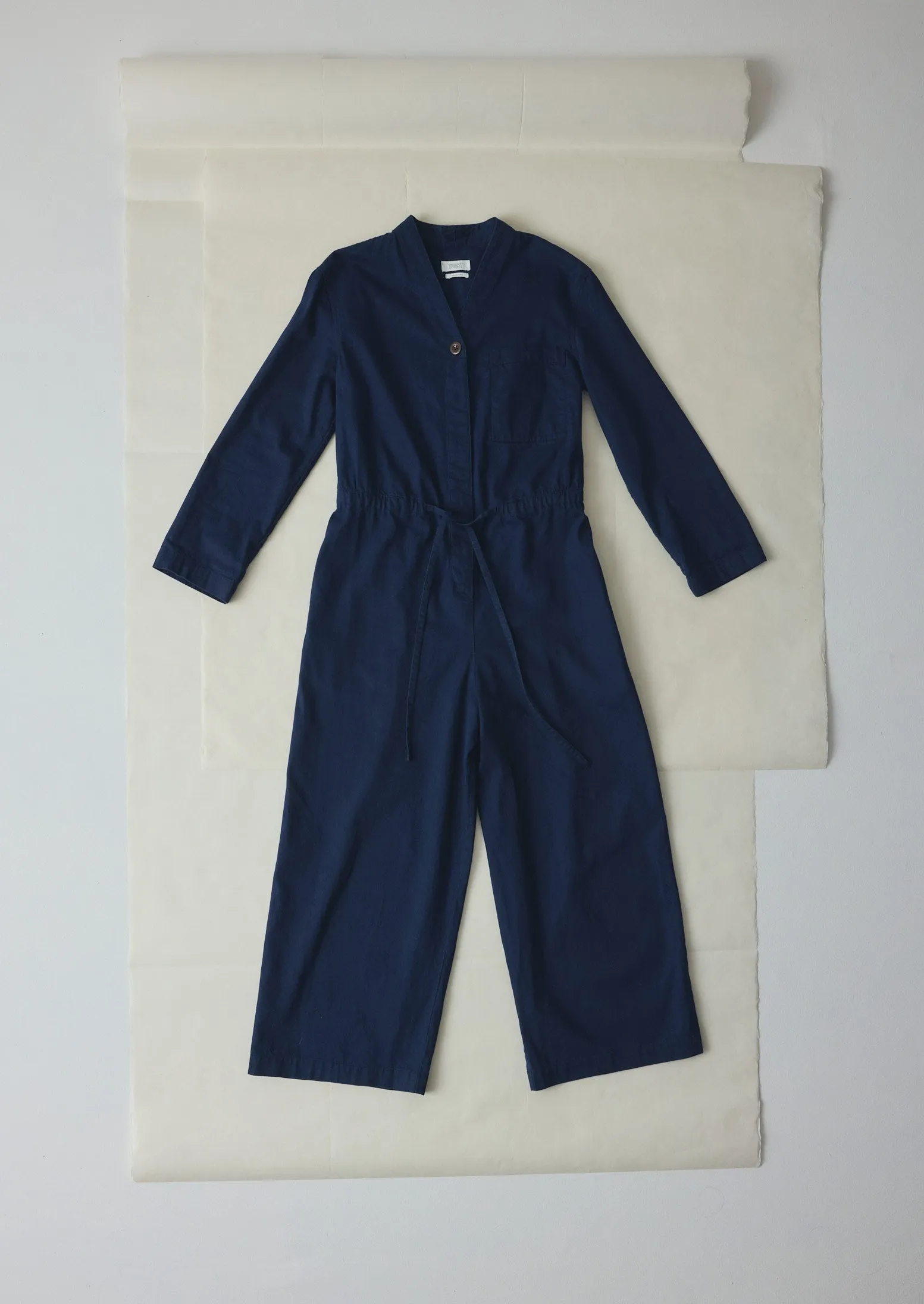Indigo Cotton Twill Jumpsuit | Indigo sold by TOAST
