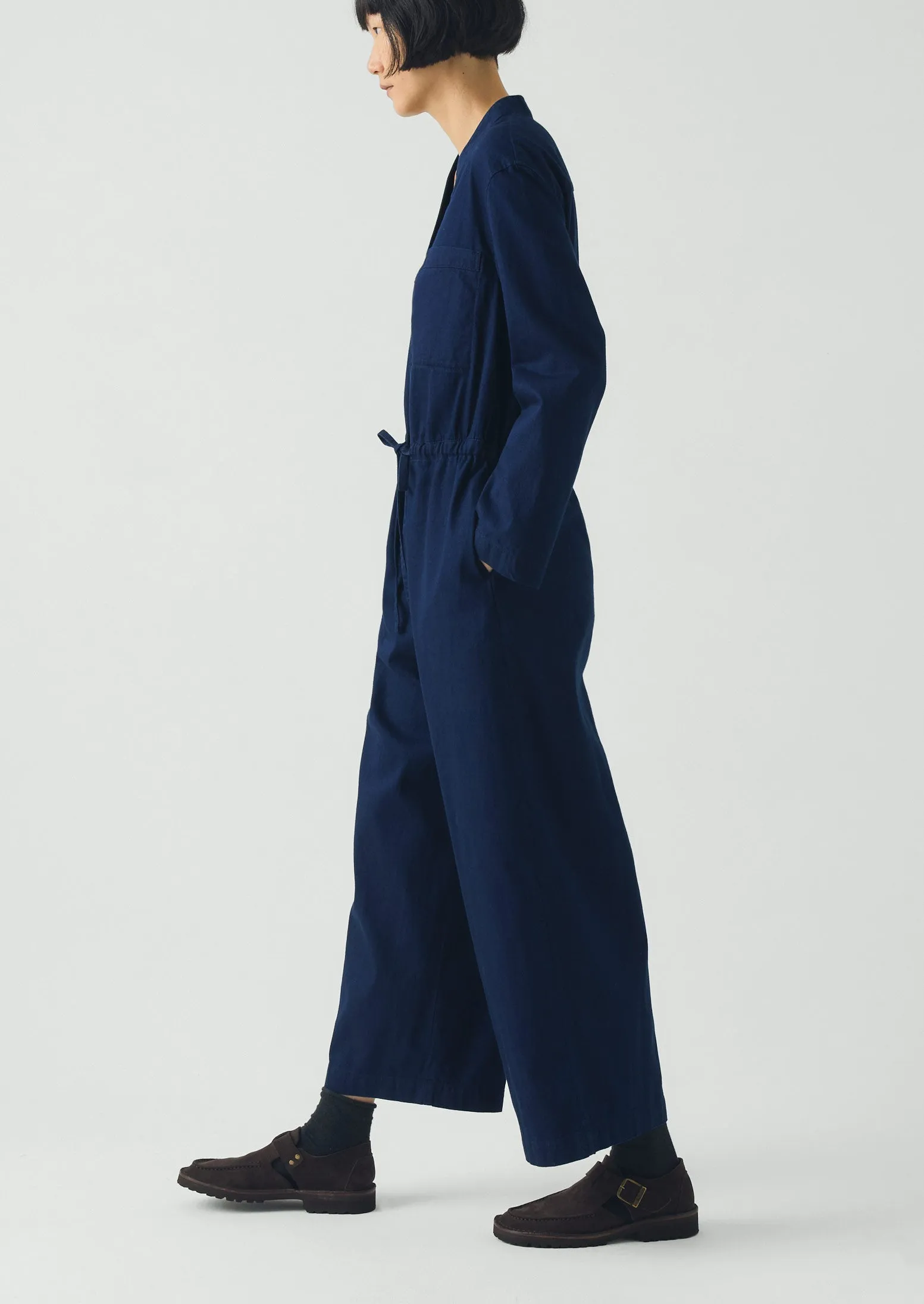 Indigo Cotton Twill Jumpsuit | Indigo sold by TOAST product image thumbnail 5