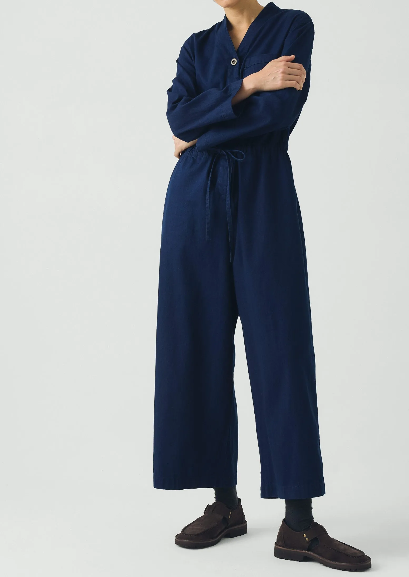 Indigo Cotton Twill Jumpsuit | Indigo sold by TOAST product image thumbnail 3
