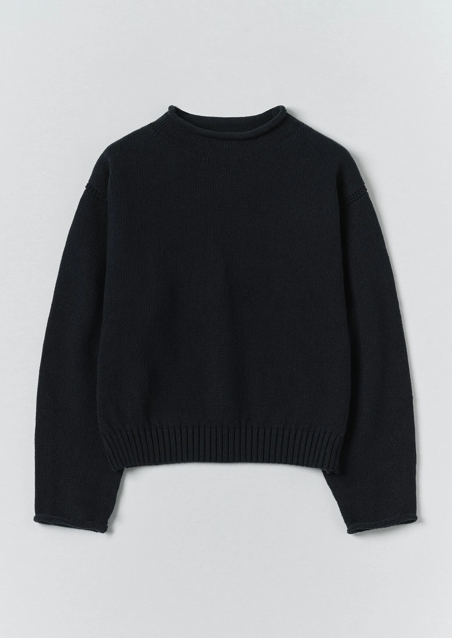 Cotton High Neck Sweater | Dark Navy sold by TOAST
