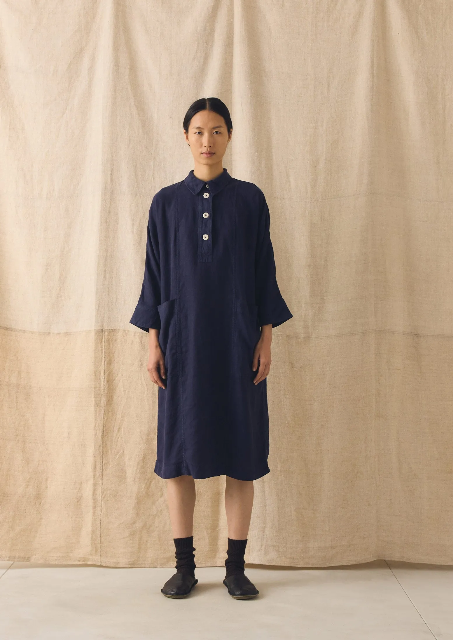 Garment Dyed Linen Tunic Dress | Blueberry sold by TOAST product image thumbnail 3
