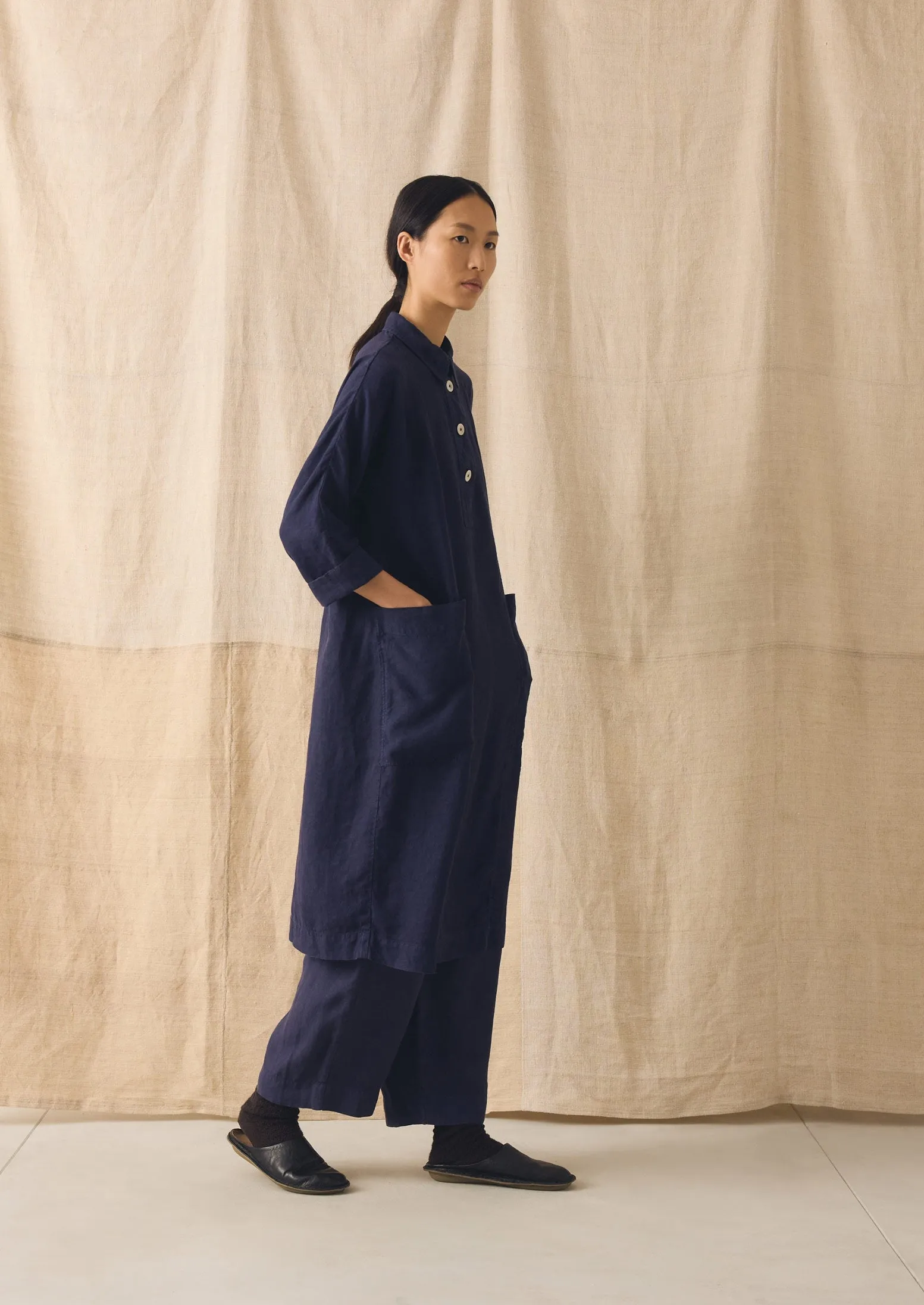 Garment Dyed Linen Tunic Dress | Blueberry sold by TOAST product image thumbnail 4