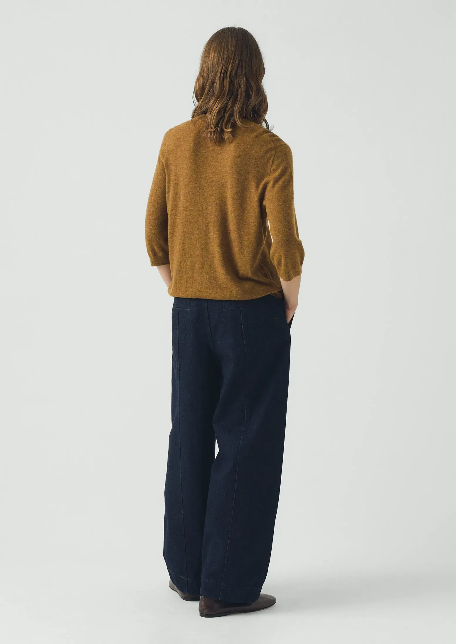 Wool Cashmere Half Sleeve Sweater | Tumeric sold by TOAST product image thumbnail 3