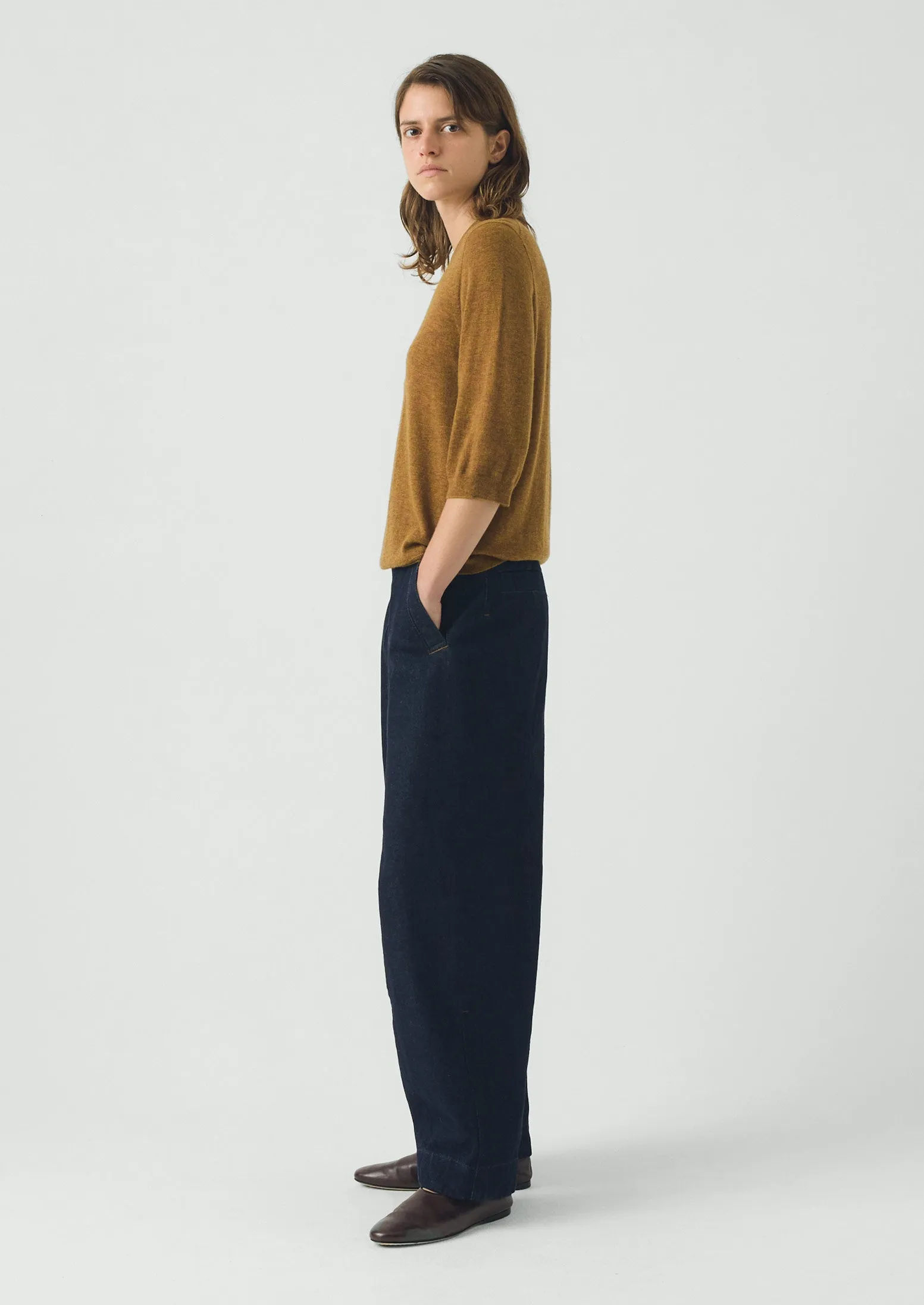 Wool Cashmere Half Sleeve Sweater | Tumeric sold by TOAST product image thumbnail 4