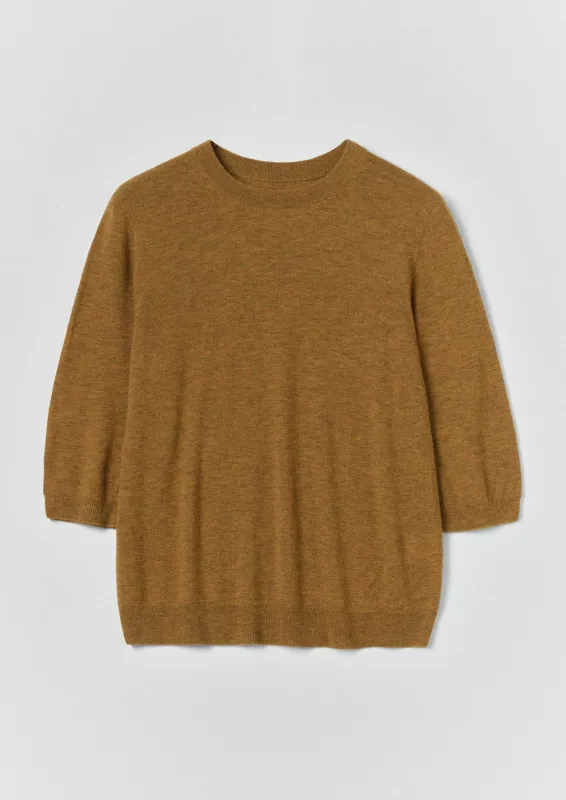 Wool Cashmere Half Sleeve Sweater | Tumeric sold by TOAST