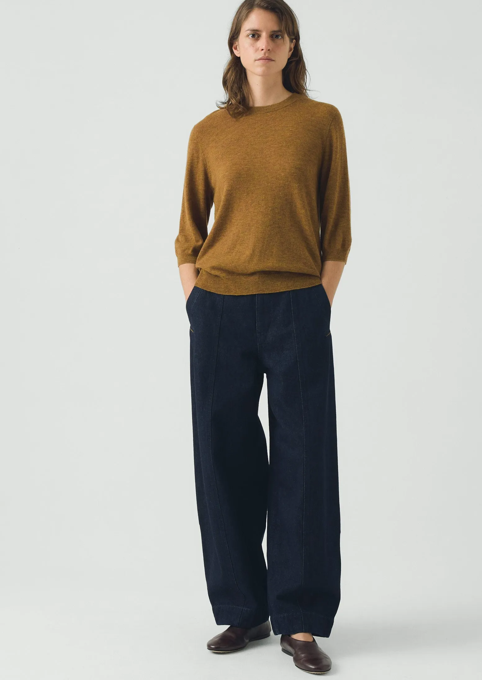 Wool Cashmere Half Sleeve Sweater | Tumeric sold by TOAST product image thumbnail 2