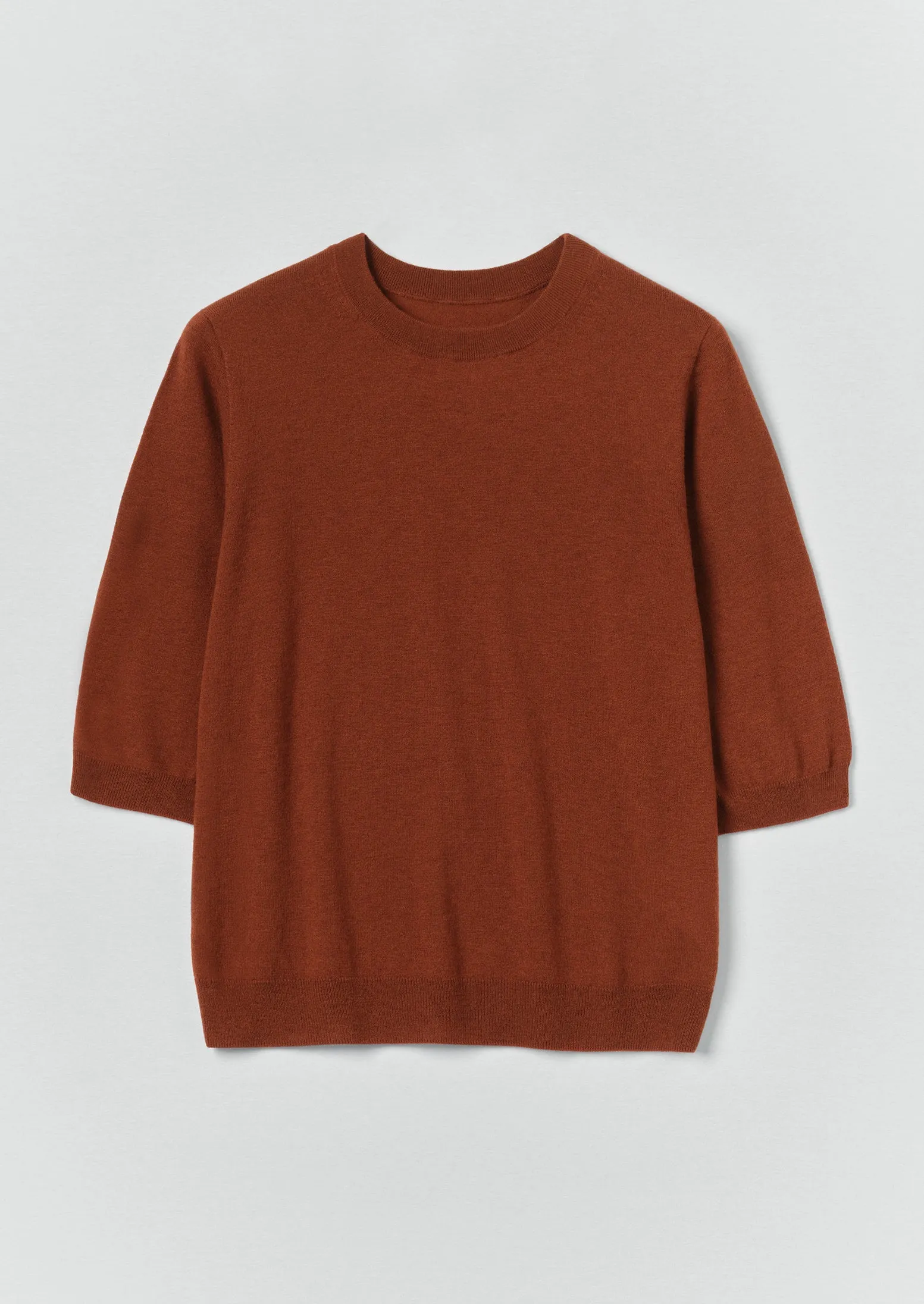 Wool Cashmere Half Sleeve Sweater | Russet sold by TOAST