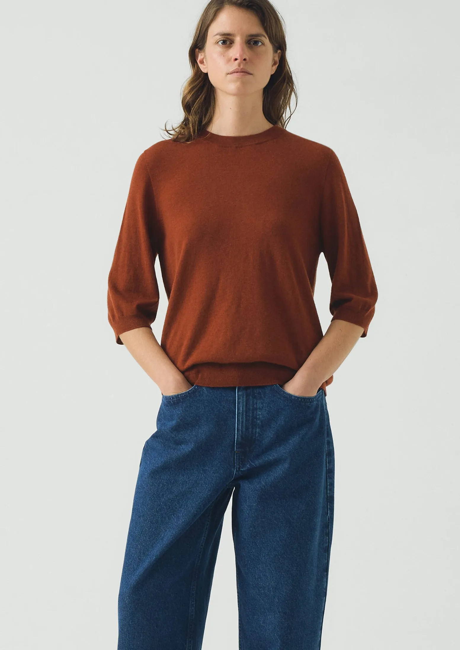Wool Cashmere Half Sleeve Sweater | Russet sold by TOAST product image thumbnail 2