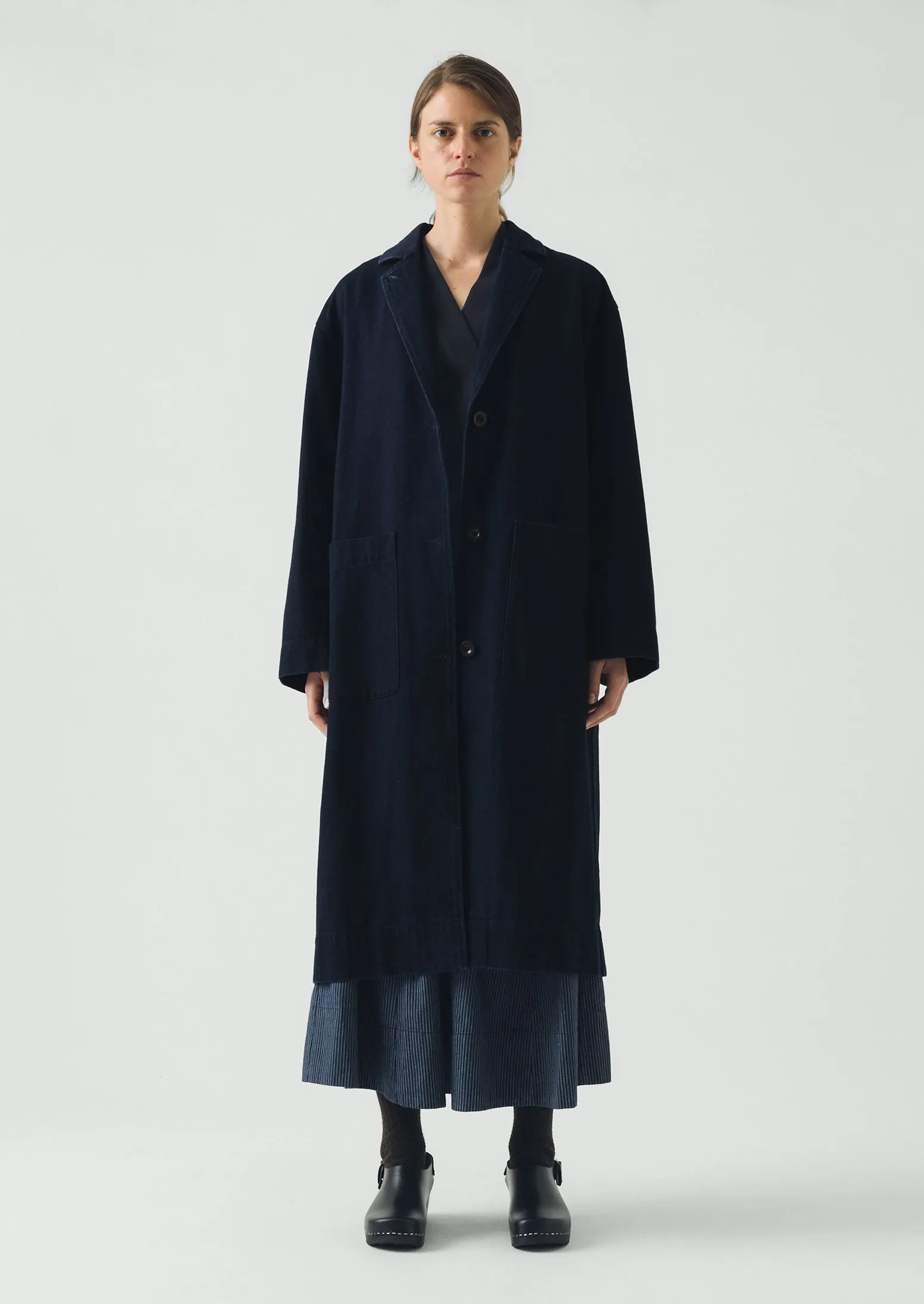 Dropped Shoulder Japanese Denim Coat | Indigo sold by TOAST product image thumbnail 5