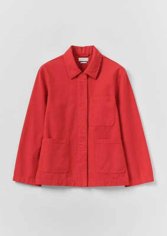 Garment Dyed Cotton Canvas Jacket | Poppy Red sold by TOAST