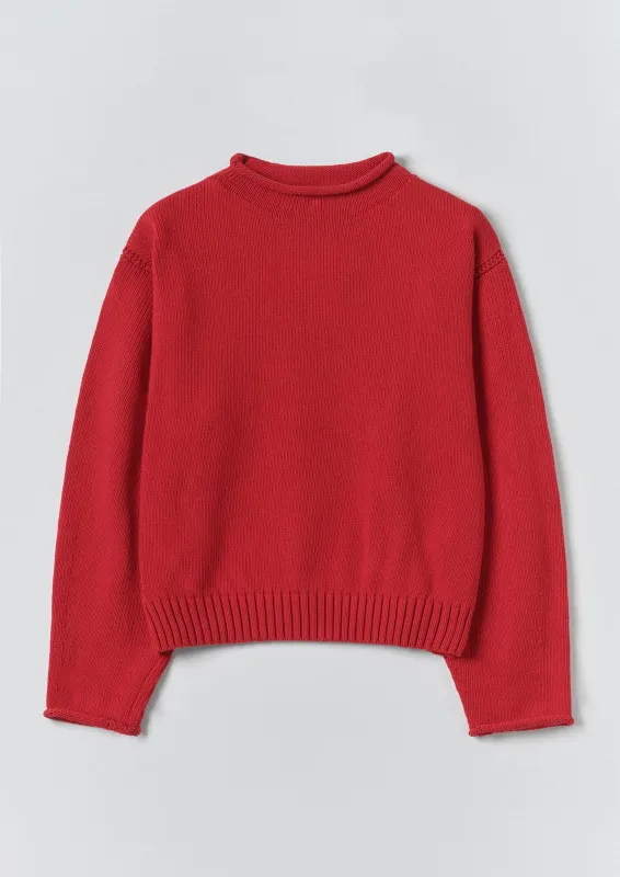 Cotton High Neck Sweater | Hawthorn made by TOAST