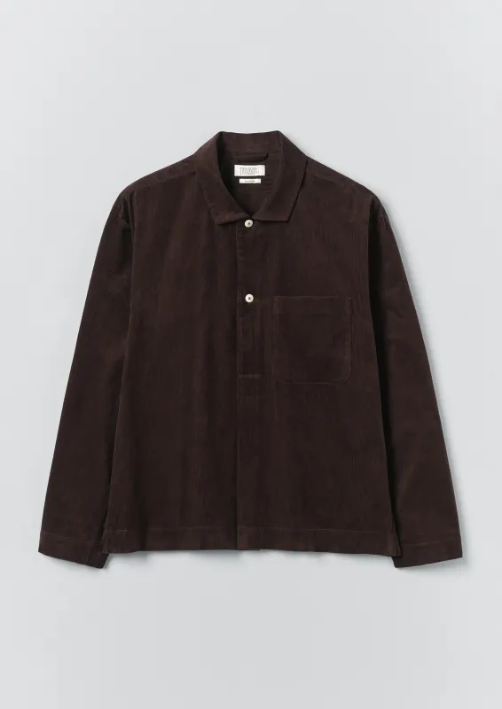 Organic Cord Smock Popover Shirt | Bitter Chocolate sold by TOAST