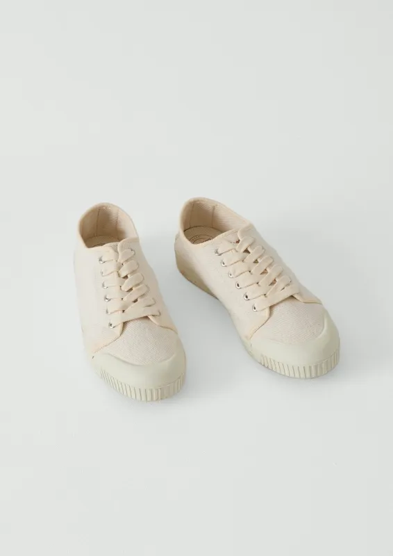 Spring Court Heavy Twill Plimsolls | Ecru sold by TOAST