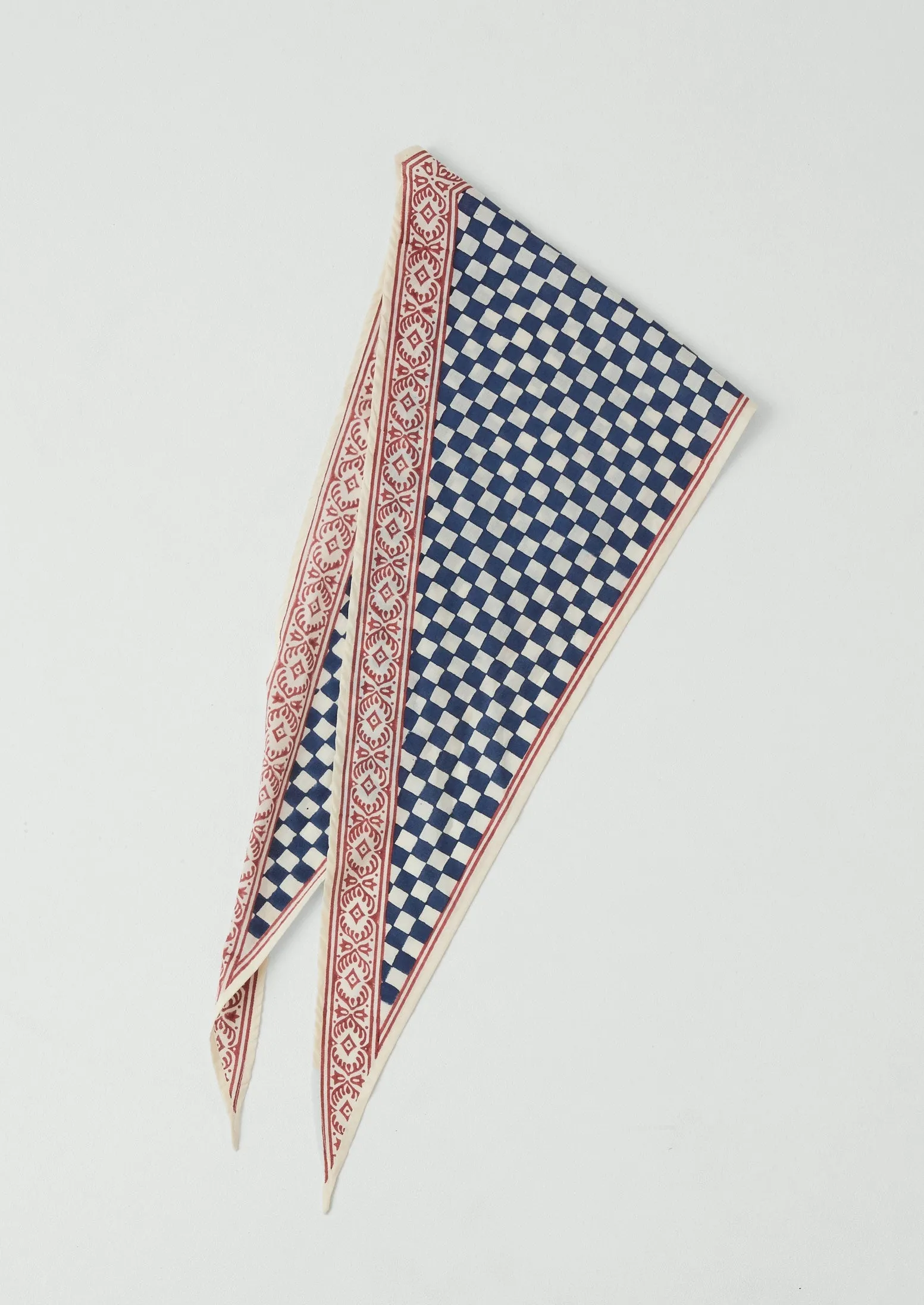 Block Print Cook Check Bandana | Provencal Blue sold by TOAST product image thumbnail 3