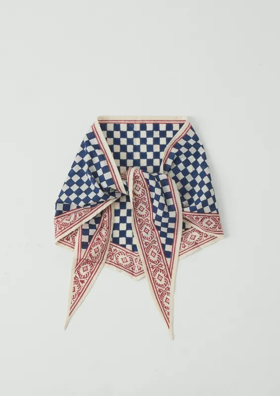 Block Print Cook Check Bandana | Provencal Blue sold by TOAST