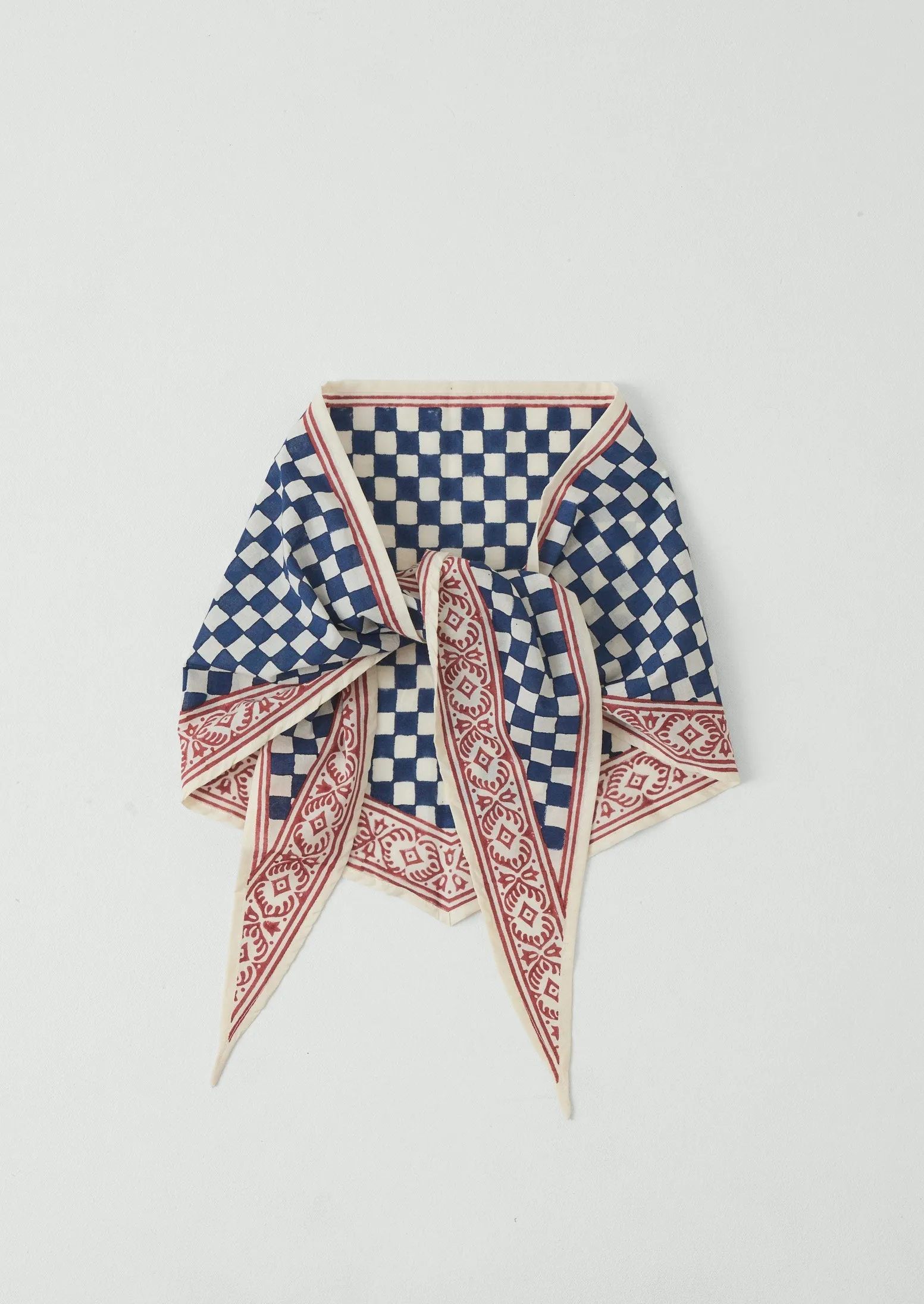 Block Print Cook Check Bandana | Provencal Blue sold by TOAST