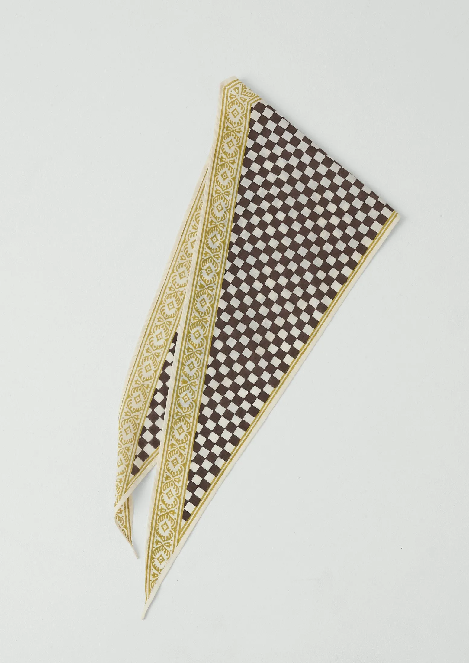 Block Print Cook Check Bandana | Dark Chocolate sold by TOAST product image thumbnail 2