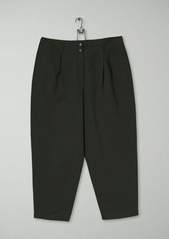 Reworn Cotton Linen Dogtooth Trousers Size 16 (1025) | Multi sold by TOAST
