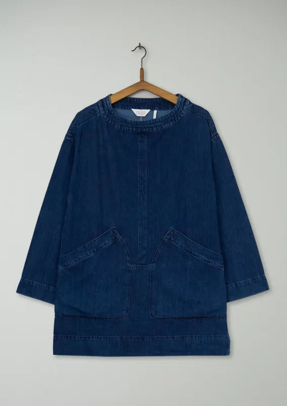 Reworn Denim Workwear Tunic Size 6 (1040) | Indigo sold by TOAST