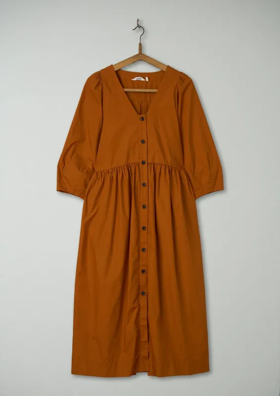 Reworn Cotton Poplin Dress Size 8 (1488) | Burnt Orange sold by TOAST