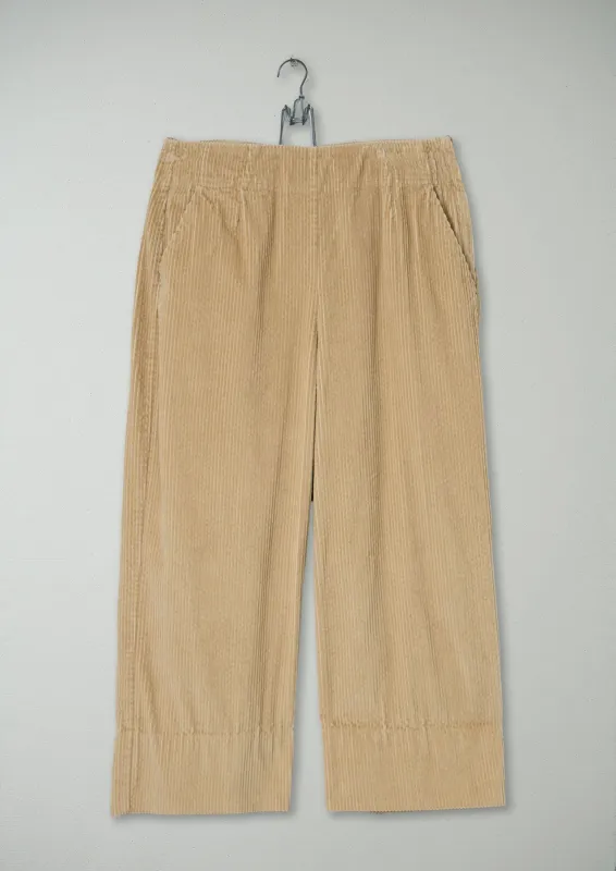 Reworn Flat Front Cord Culottes Size 16 (1016) | Blonde sold by TOAST